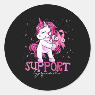 Sticker Rond Équipe de soutien au cancer du sein Chemise Cancer