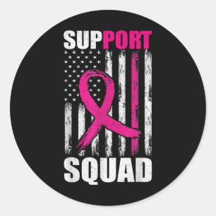 Sticker Rond Équipe De Soutien Au Cancer Du Sein Pour Maman Dra