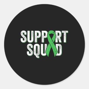 Sticker Rond Équipe de soutien aux maladies - Ruban de sensibil