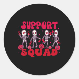 Sticker Rond Équipe de soutien Cancer du sang Halloween Ruban r