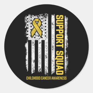 Sticker Rond Équipe de soutien contre le cancer de l'enfant Can