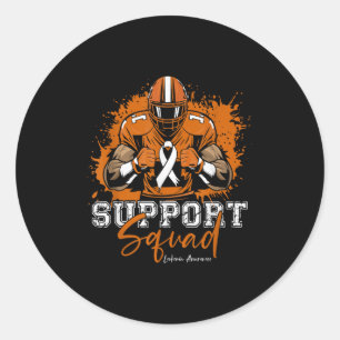 Sticker Rond Équipe de soutien Football Orange Ribbon Leukemia 