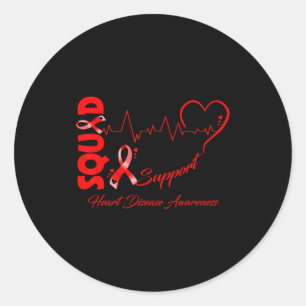 Sticker Rond Équipe de soutien Go Red pour la sensibilisation à