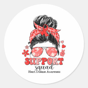 Sticker Rond Équipe de soutien groovy Bun méchant Maladie cardi