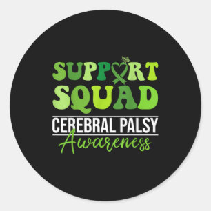 Sticker Rond Équipe de soutien groovy mois de sensibilisation a