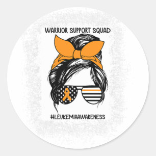 Sticker Rond Équipe de soutien guerrier de sensibilisation Mess