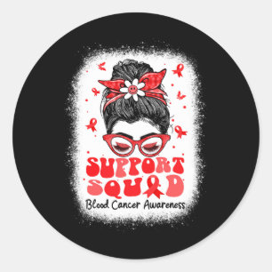 Sticker Rond Équipe de soutien Nœud papillon sang ruban rouge B