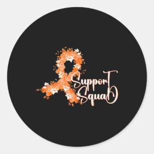 Sticker Rond Équipe de soutien Orange Ruban Leucémie Cancer du