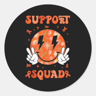 Sticker Rond Équipe de soutien rétro groovy sclérose en plaques
