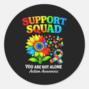 Sticker Rond Équipe de soutien ruban de sensibilisation à l'aut