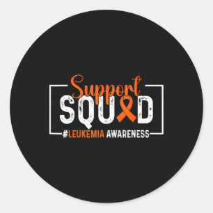 Sticker Rond Équipe de soutien Ruban orange Leucémie Cancer du