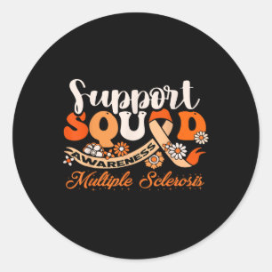 Sticker Rond Équipe de soutien Ruban orange Sclérose multiple A