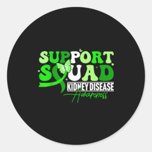 Sticker Rond Équipe de soutien ruban papillon vert chronique