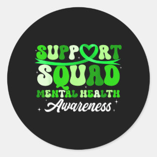 Sticker Rond Équipe de soutien Ruban vert de sensibilisation à