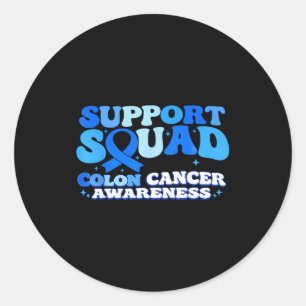 Sticker Rond Équipe de soutien, sensibilisation au cancer du cô