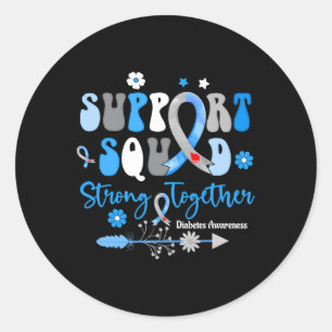 Sticker Rond Équipe de soutien super Ruban T1d Sensibilisation