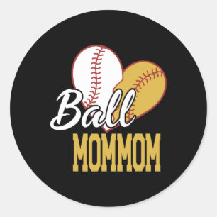 Sticker Rond Équipe de sport Ll Mommom Heart Sell Softll