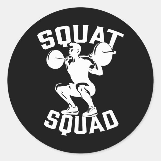 Sticker Rond Équipe de squat entraînement Partenaire Entraîneur (Devant)