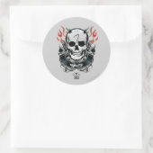 Sticker Rond Équipe de suicide | Diablo Skull & Flames Tattoo A (Sac)