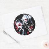 Sticker Rond Équipe de suicide | Graffiti peint Joker & Harley (Enveloppe)