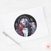 Sticker Rond Équipe de suicide | Harley Quinn Graffiti encré (Enveloppe)