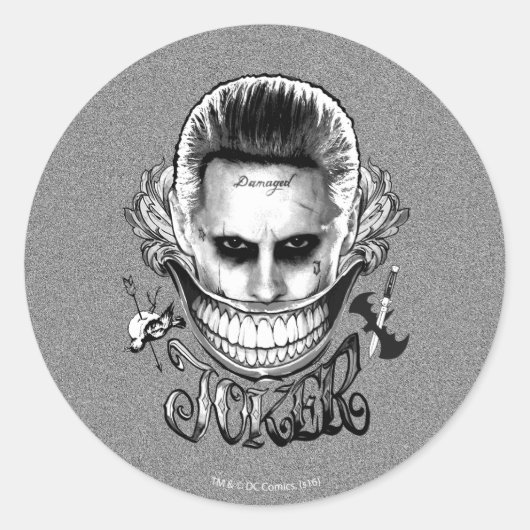 Sticker Rond Équipe de suicide | Joker Smile (Devant)