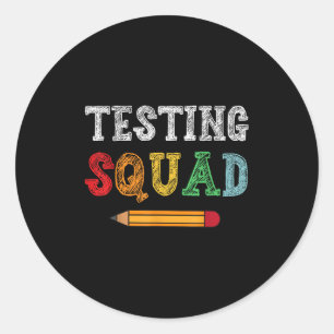 Sticker Rond Équipe de test Costume Jour de test Professeur Étu