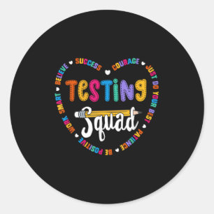 Sticker Rond Équipe de test Jour de test motivationnel Paroles