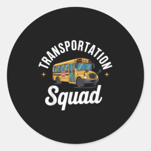 Sticker Rond Équipe De Transport De Retour À L'École Conducteur