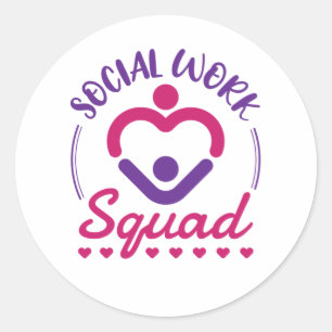 Sticker Rond Équipe de travail social Travailleur social LCSW