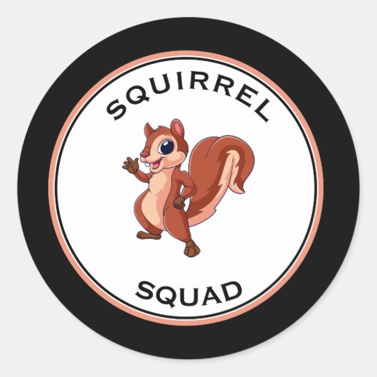 Sticker Rond Équipe d'écureuils (Devant)