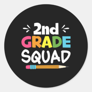 Sticker Rond Équipe d'élèves de 2e année Deuxième équipe d'ense