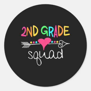Sticker Rond Équipe d'élèves de 2e année Deuxième équipe d'ense