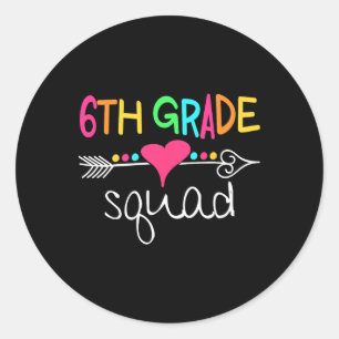 Sticker Rond Équipe d'élèves de 6e année Sixième équipe d'ensei