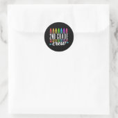 Sticker Rond Équipe d'enseignants de 2e année de l'équipe d'ens (Sac)