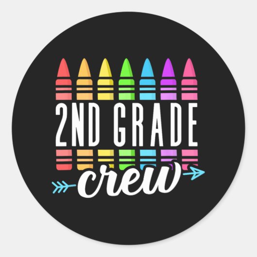 Sticker Rond Équipe d'enseignants de 2e année de l'équipe d'ens (Devant)