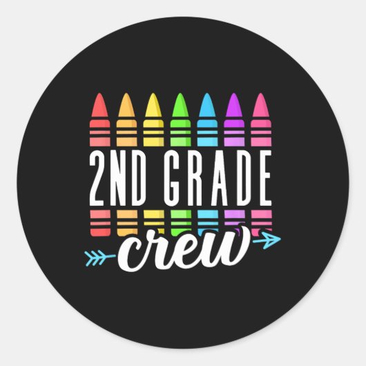 Sticker Rond Équipe d'enseignants de 2e année de l'équipe d'ens (Devant)