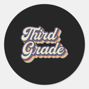 Sticker Rond Équipe d'enseignants de 3e année rétro Vintage