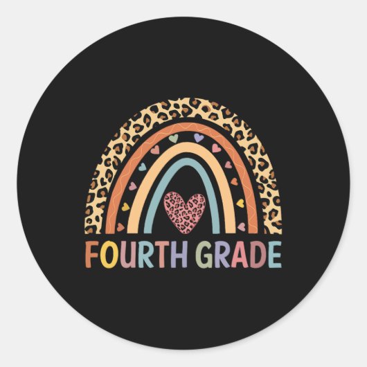 Sticker Rond Équipe d'enseignants de 4e année de l'arc-en-ciel  (Devant)