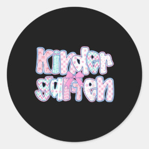 Sticker Rond Équipe d'enseignants de maternelle chic Noeud papi