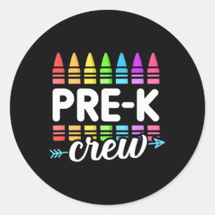 Sticker Rond Équipe d'enseignants de pré-maternelle Hello Byck
