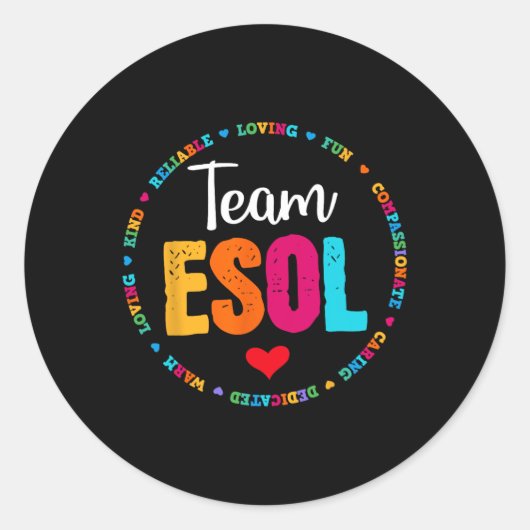 Sticker Rond Équipe d'enseignants de retour à l'école - Équipe (Devant)