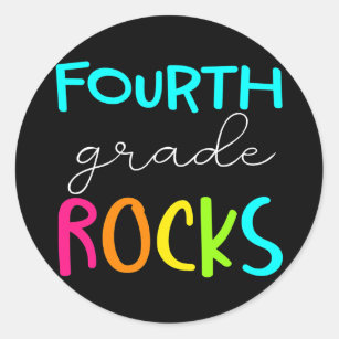 Sticker Rond Équipe des Rocks de 4e année Enseignant de 4e anné