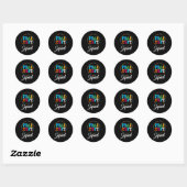 Sticker Rond Équipe d'essai Élémentaire Enseignant Test Jour Id (Feuille)