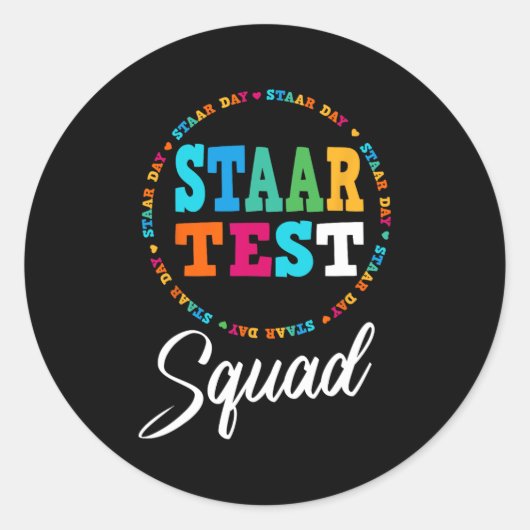 Sticker Rond Équipe d'essai Élémentaire Enseignant Test Jour Id (Devant)
