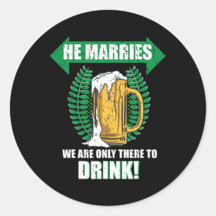 Sticker Rond Équipe d'hommes de marié enterrement de vie de gar