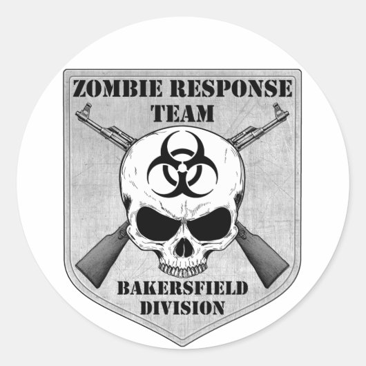 Sticker Rond Équipe d'intervention de Zombie : Division Bakersf (Devant)