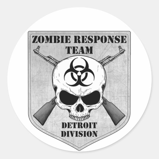 Sticker Rond Équipe d'intervention de Zombie : Division Détroit (Devant)