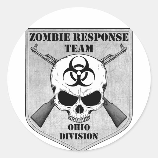 Sticker Rond Équipe d'intervention de Zombie : Division Ohio (Devant)