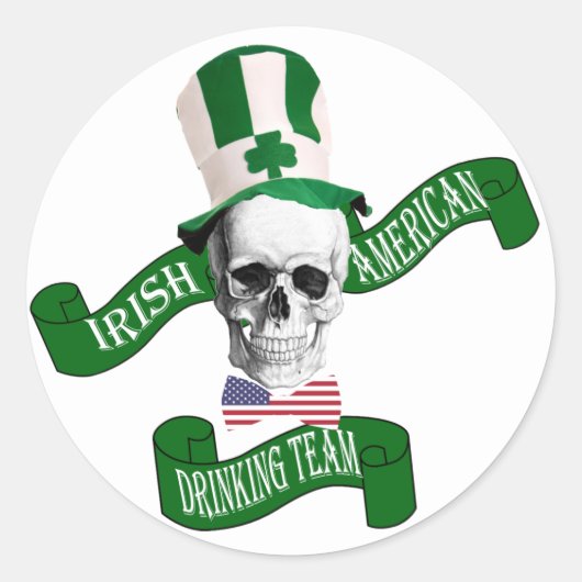 Sticker Rond Équipe d'Irlande américaine (Devant)